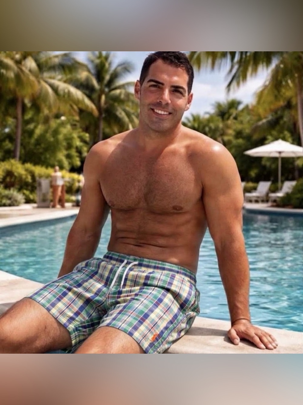 Polo by Ralph Lauren Men's Green Plaid Swim Trunks